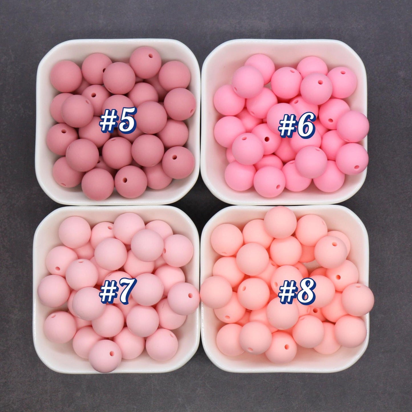 15mm Pink Silicone Beads for Bracelets, Soft Round DIY Jewelry Beads, Keychain Craft Supplies, Pastel Beads for Kids & Adults