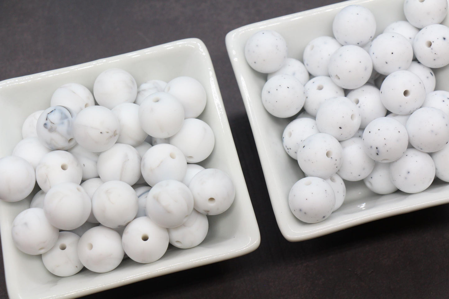 15mm Marble Silicone Beads for Bracelets, Soft Round DIY Jewelry Beads, Keychain Craft Supplies, Silicone Beads for DIY Jewelry Making