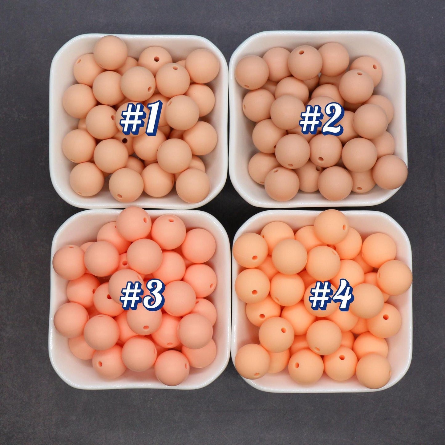 15mm Orange & Peach Silicone Beads for Bracelets, Soft Round DIY Jewelry Beads, Keychain Craft Supplies