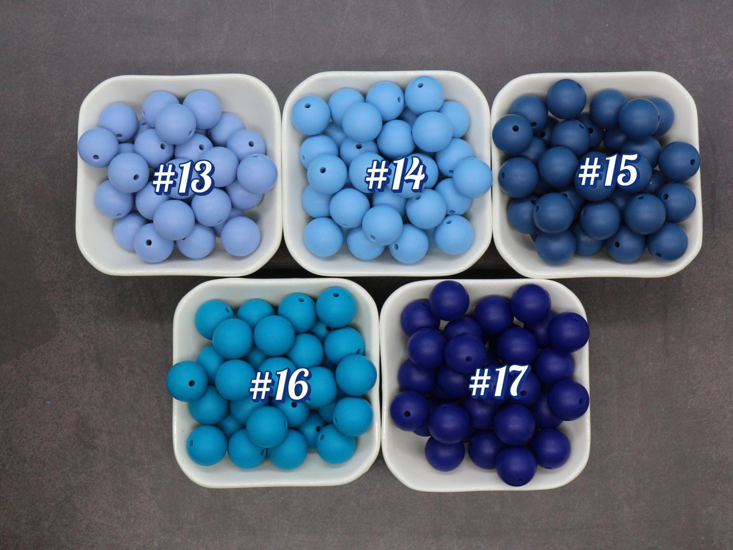 15mm Blue Silicone Beads for Bracelets, Soft Round DIY Jewelry Beads, Keychain Craft Supplies, Silicone Beads for DIY Jewelry Making