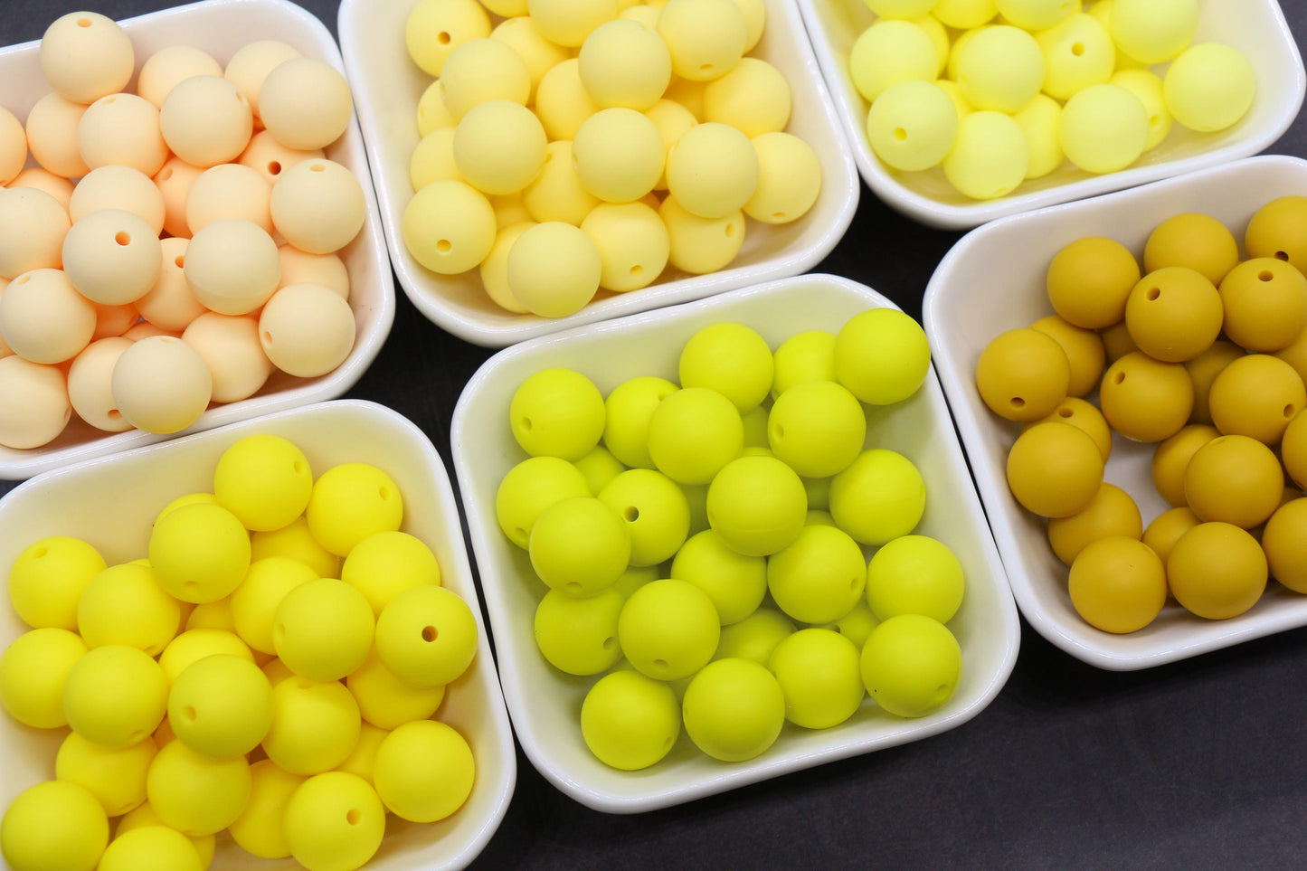 15mm Yellow Silicone Beads for Bracelets, Soft Round DIY Jewelry Beads, Keychain Craft Supplies, Silicone Beads for DIY Jewelry Making