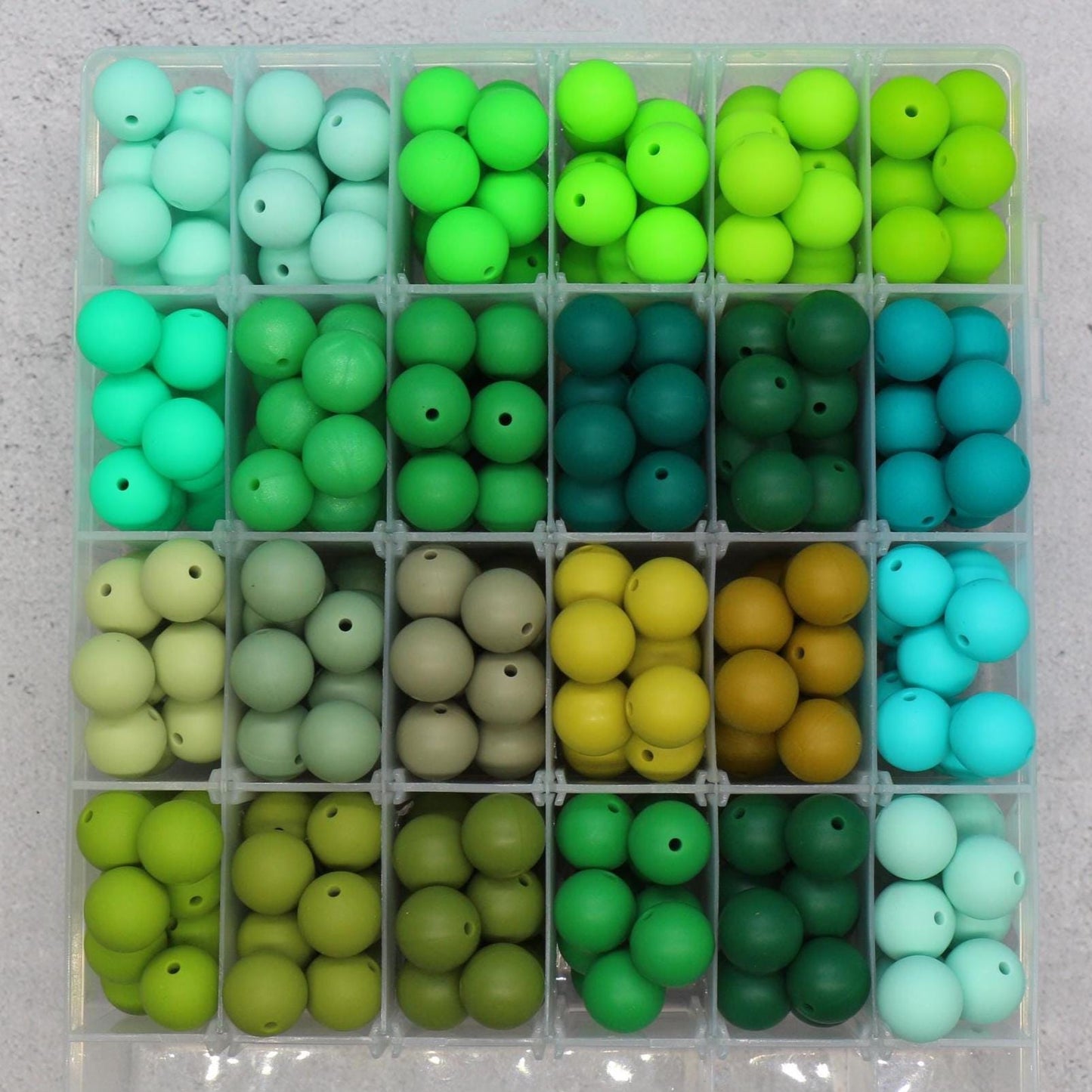 15mm Green Silicone Beads for Bracelets, Soft Round DIY Jewelry Beads, Keychain Craft Supplies, Silicone Beads for DIY Jewelry Making