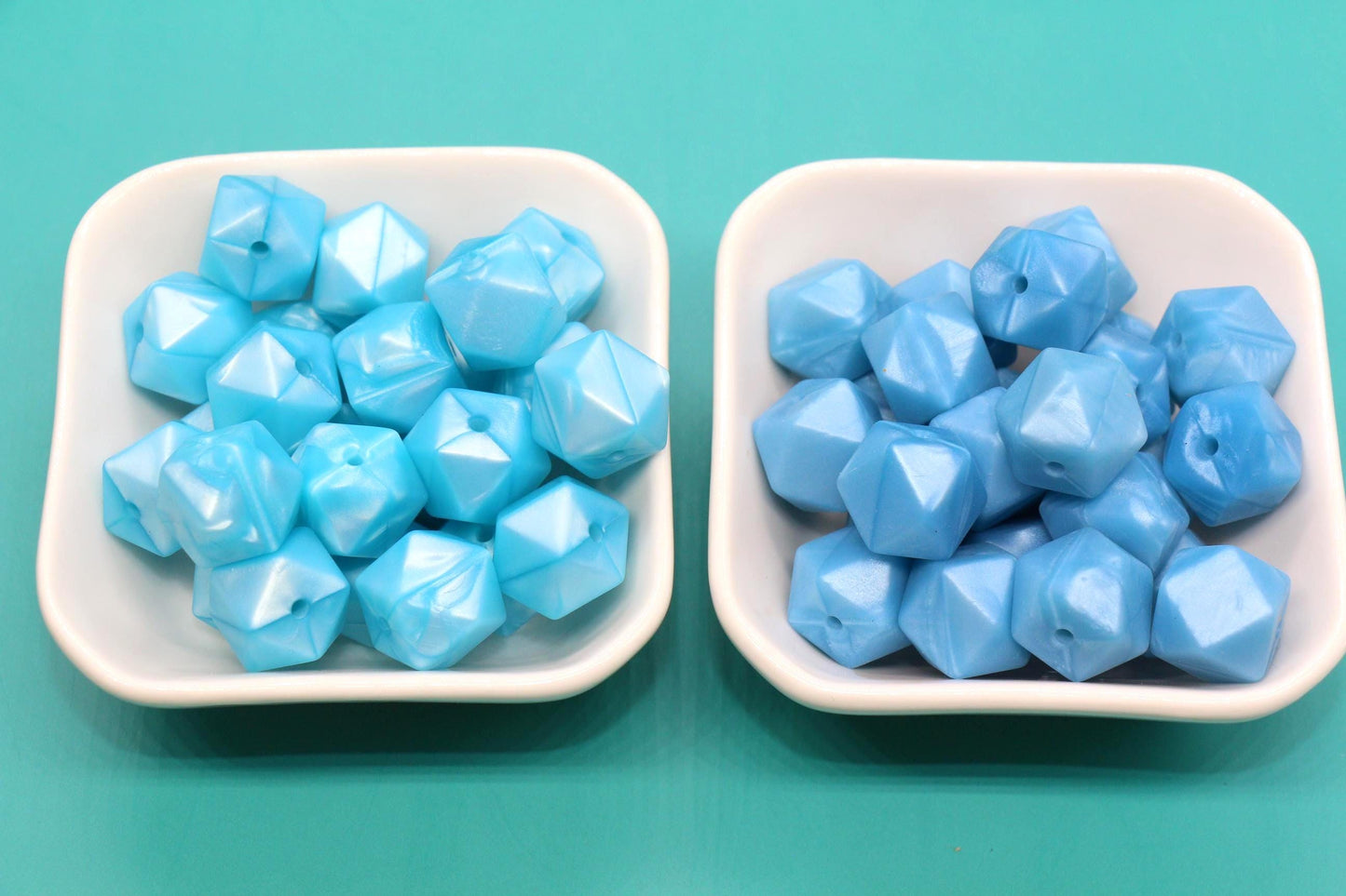 14mm Metallic Hexagon Silicone Beads for DIY Jewelry Making, Soft Geometric Beads for Bracelets, Keychains, Bulk Craft Supplies