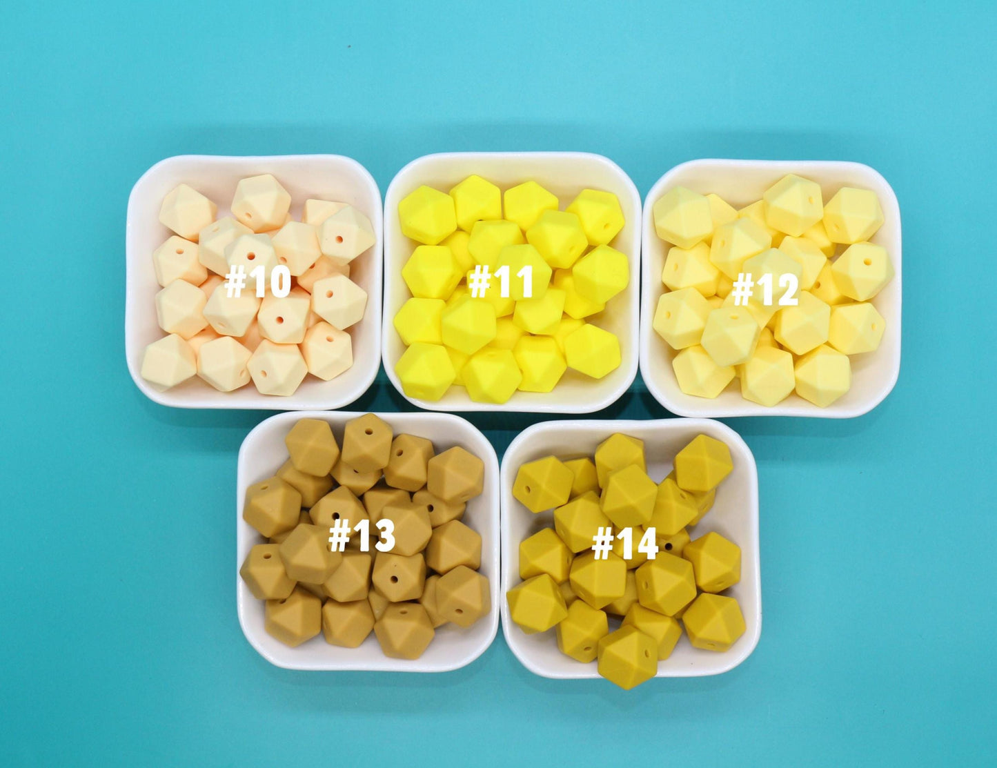 14mm Hexagon Silicone Beads for DIY Jewelry Making, Soft Geometric Beads for Bracelets, Keychains, Bulk Craft Supplies