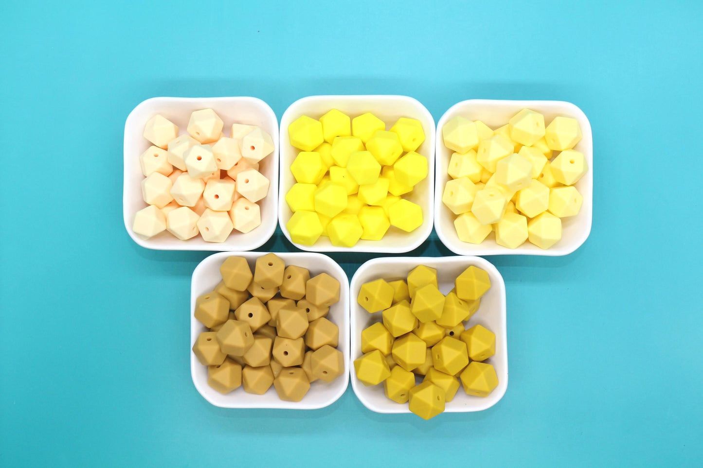 14mm Hexagon Silicone Beads for DIY Jewelry Making, Soft Geometric Beads for Bracelets, Keychains, Bulk Craft Supplies
