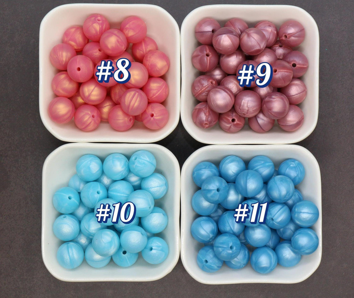 15mm Metallic Silicone Beads, Shimmering Jewelry Beads for Bracelets, Keychains, Soft Round Beads, DIY Craft Supplies