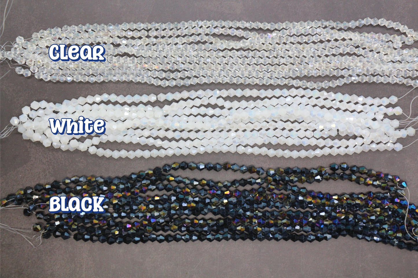 AB Color Bicone Beads, 4mm & 6mm Faceted Spacer Beads, Aurora Borealis Glass Beads for Bracelet Making, Jewelry Supplies