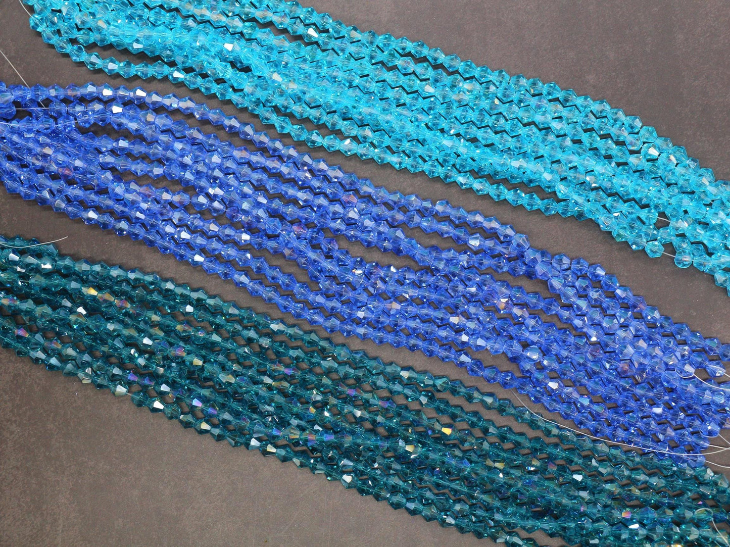 AB Color Bicone Beads, 4mm & 6mm Faceted Spacer Beads, Aurora Borealis Glass Beads for Bracelet Making, Jewelry Supplies