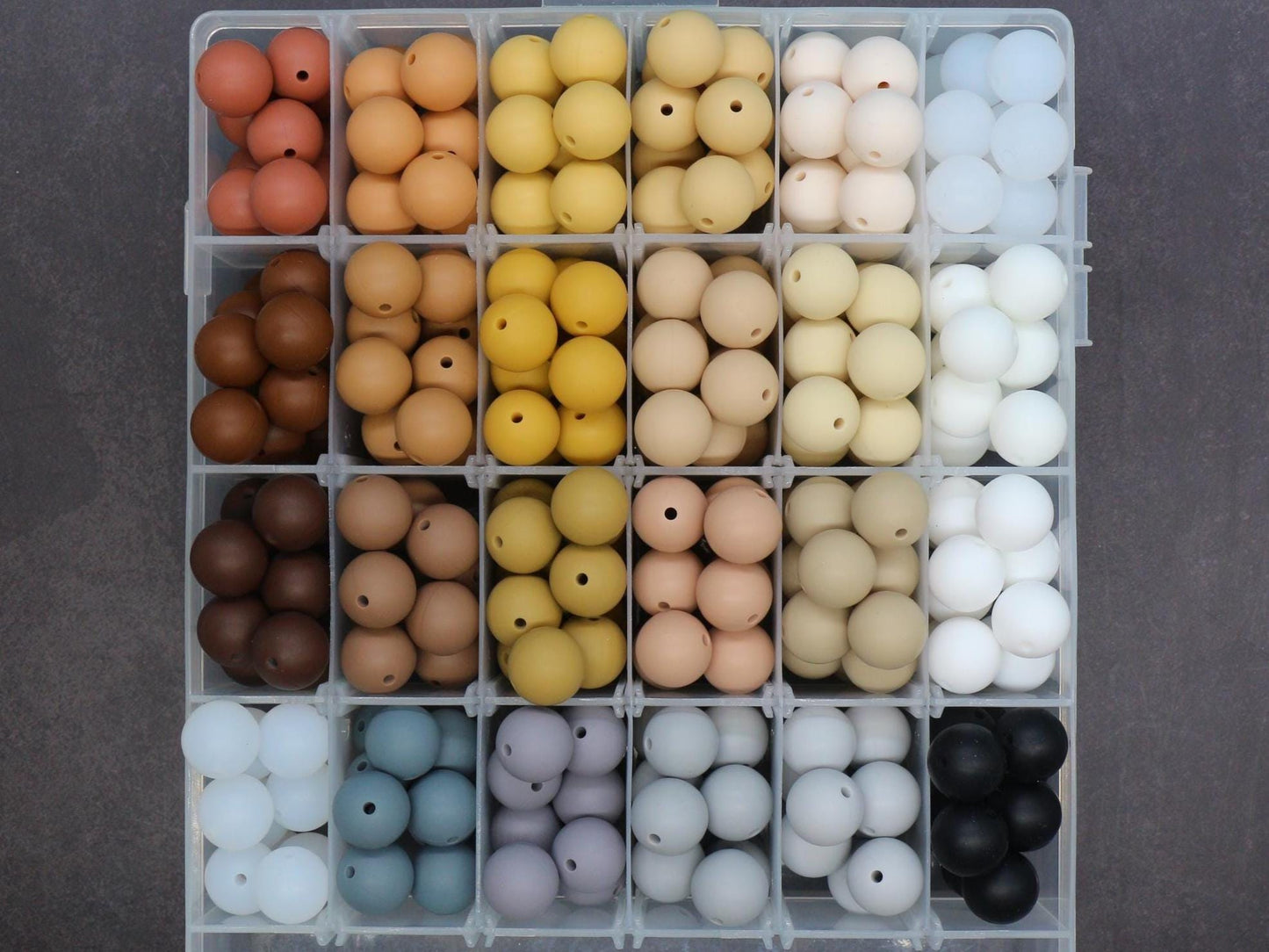 15mm Earth tones Silicone Beads for Bracelets, Soft Round DIY Jewelry Beads, Keychain Craft Supplies, Silicone Beads for DIY Jewelry Making