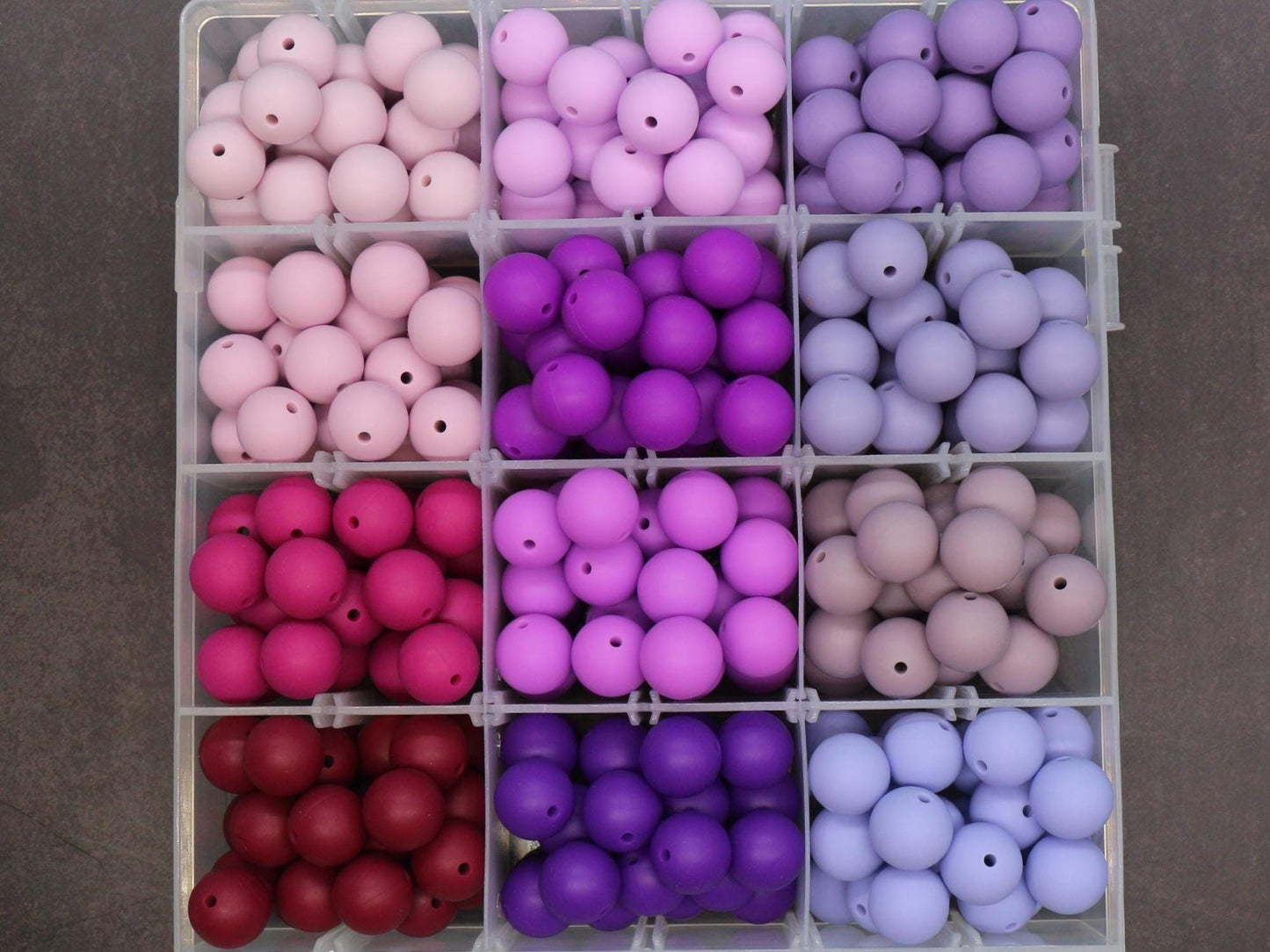 15mm Purple Silicone Beads for Bracelets, Soft Round DIY Jewelry Beads, Stretchy Keychain Craft Supplies, Non-Toxic Beads for Jewelry Making