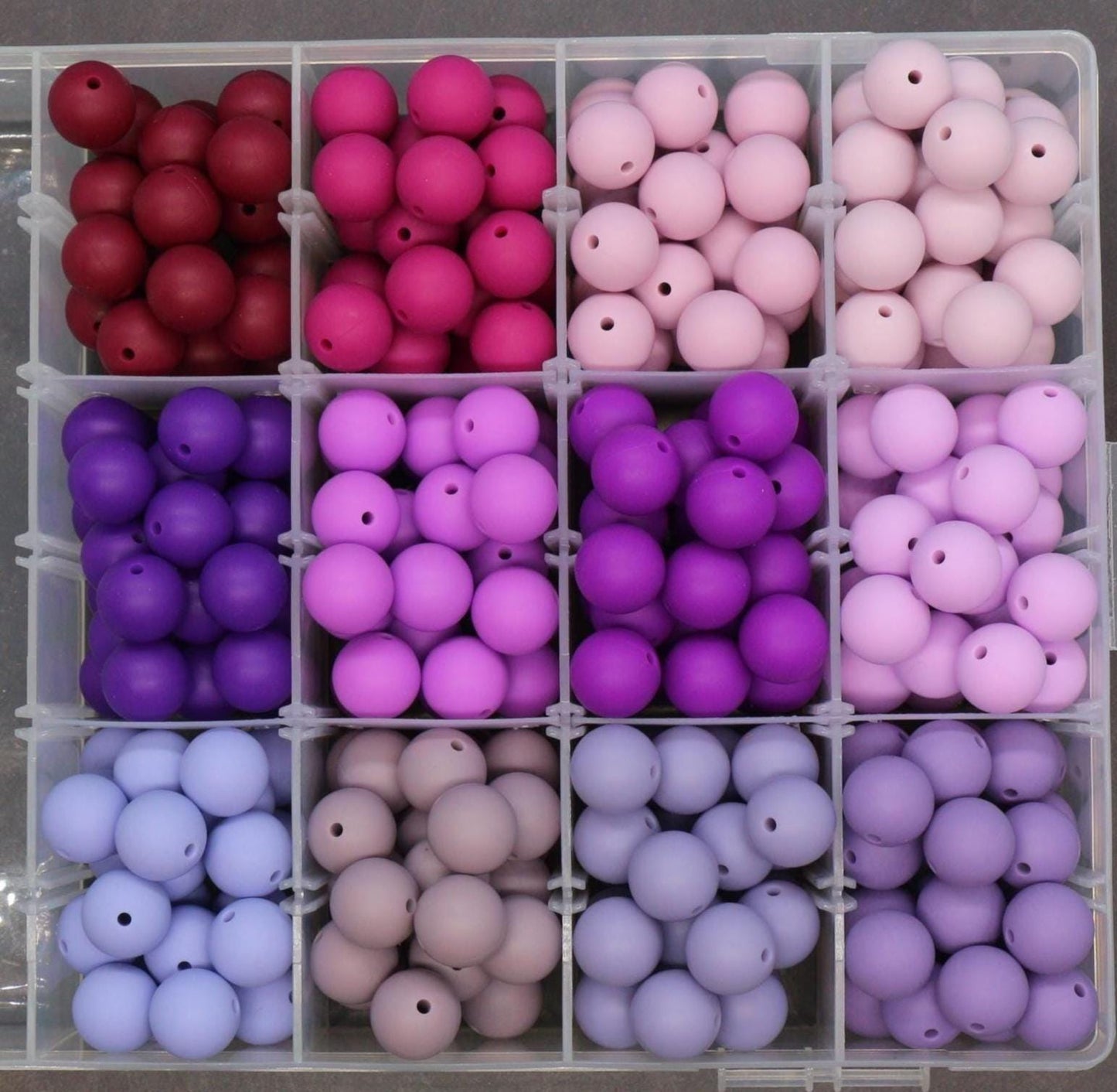 15mm Purple Silicone Beads for Bracelets, Soft Round DIY Jewelry Beads, Stretchy Keychain Craft Supplies, Non-Toxic Beads for Jewelry Making