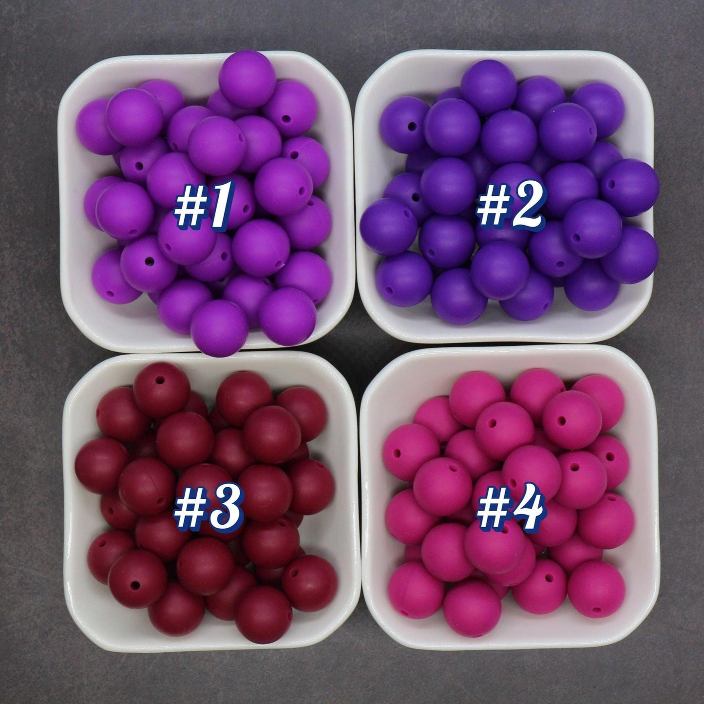 15mm Purple Silicone Beads for Bracelets, Soft Round DIY Jewelry Beads, Stretchy Keychain Craft Supplies, Non-Toxic Beads for Jewelry Making