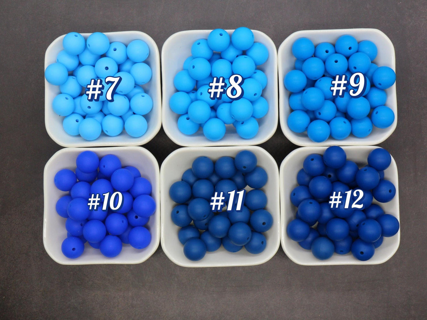 15mm Blue Silicone Beads for Bracelets, Soft Round DIY Jewelry Beads, Keychain Craft Supplies, Silicone Beads for DIY Jewelry Making