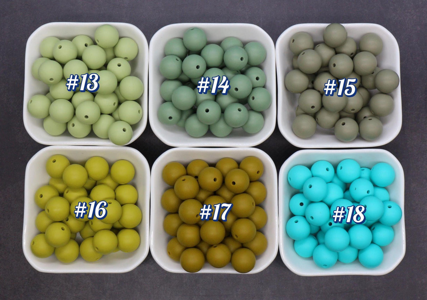15mm Green Silicone Beads for Bracelets, Soft Round DIY Jewelry Beads, Keychain Craft Supplies, Silicone Beads for DIY Jewelry Making