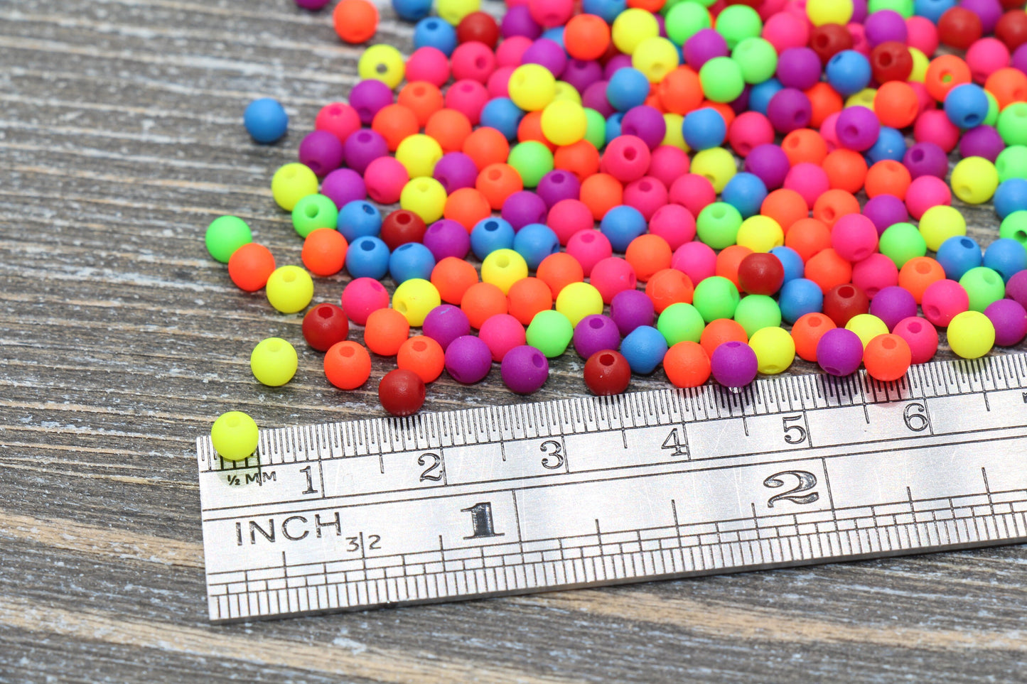 4mm Matte Round Beads, Acrylic Gumball Beads, Mixed Round Spacer Beads, Bubblegum Beads, Multicolored Spacer Beads, Plastic Round Bead #233
