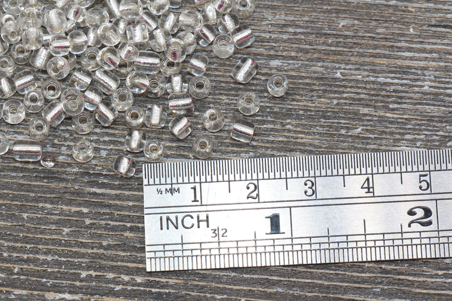 Transparent Glass Beads with Silver Lined, 4mm 6/0 Glass Round Beads, Clear Trans Seed Beads, Rocailles Beads, Beading Supplies #1245