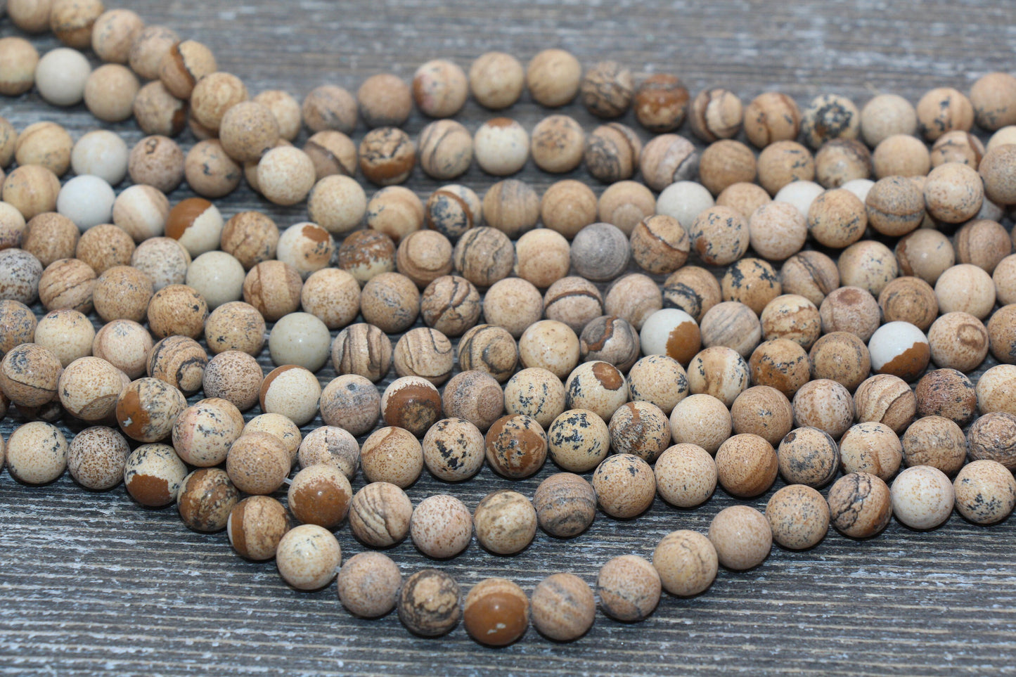 Matte Picture Jasper Beads, Frosted Gemstones Round Loose Beads, Jewelry Making Bracelet Beads, 4mm 6mm 8mm 10mm,12mm, 15.5'' Strand, #221