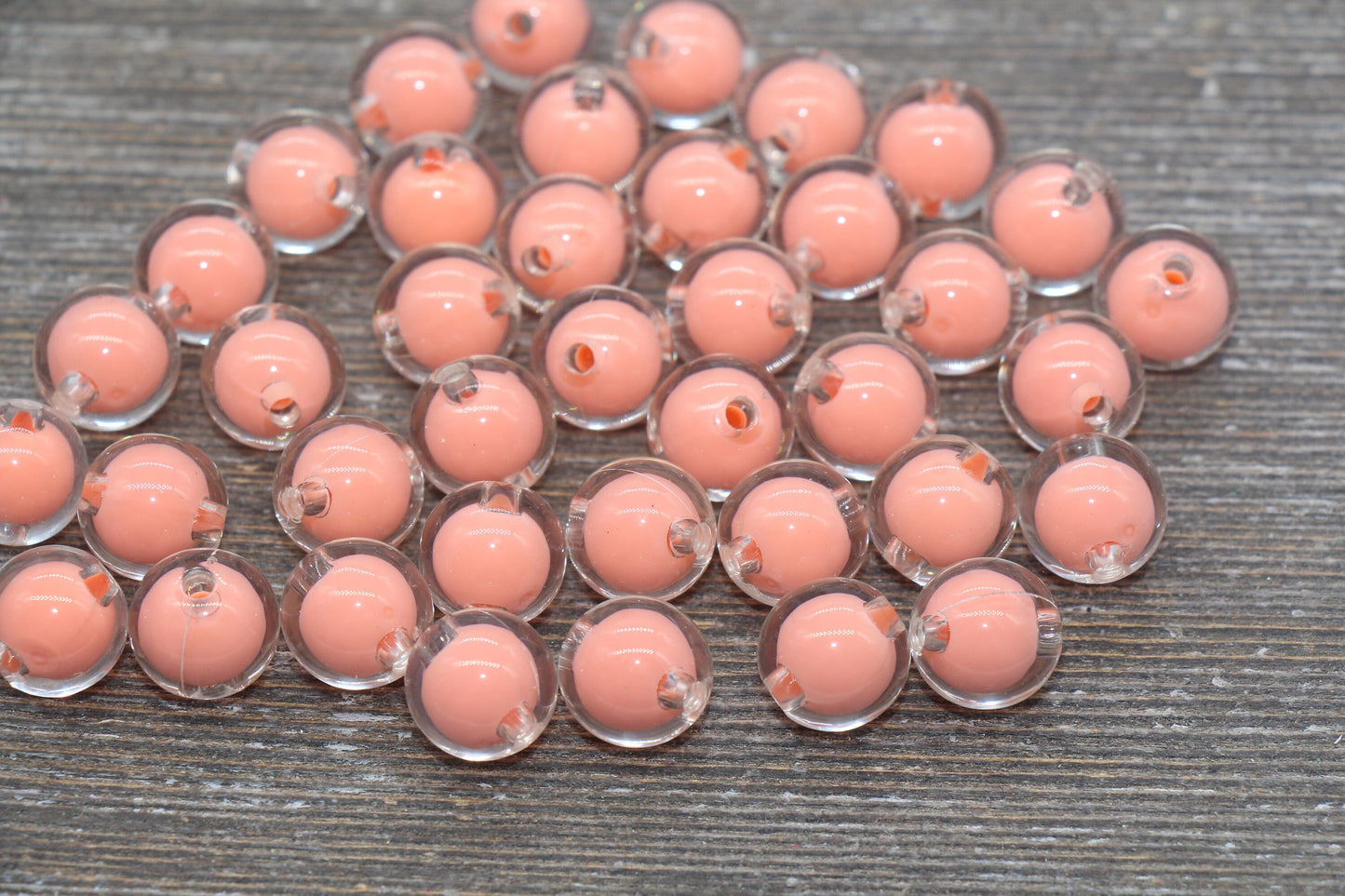 12mm Peach Round Beads, Peach Acrylic Round Gumball Beads, Bubblegum Beads, Chunky Beads, Plastic Round Bead #1928