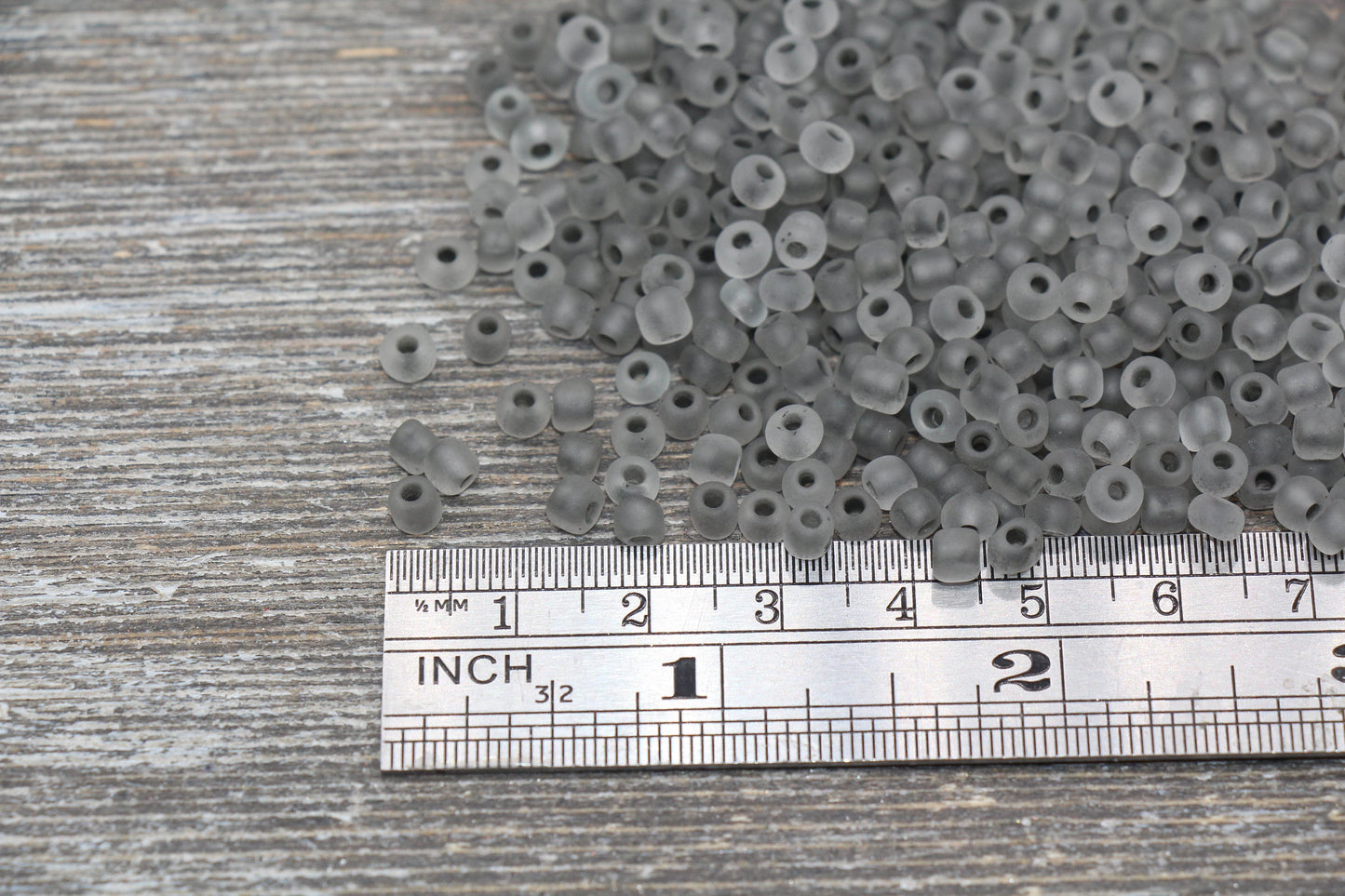 GLOW Matte Glass Beads, 4mm 6/0 Glass Beads, Glow in Dark Frosted Gray Seed Beads, Rocailles Beads, Beading Supplies #2308