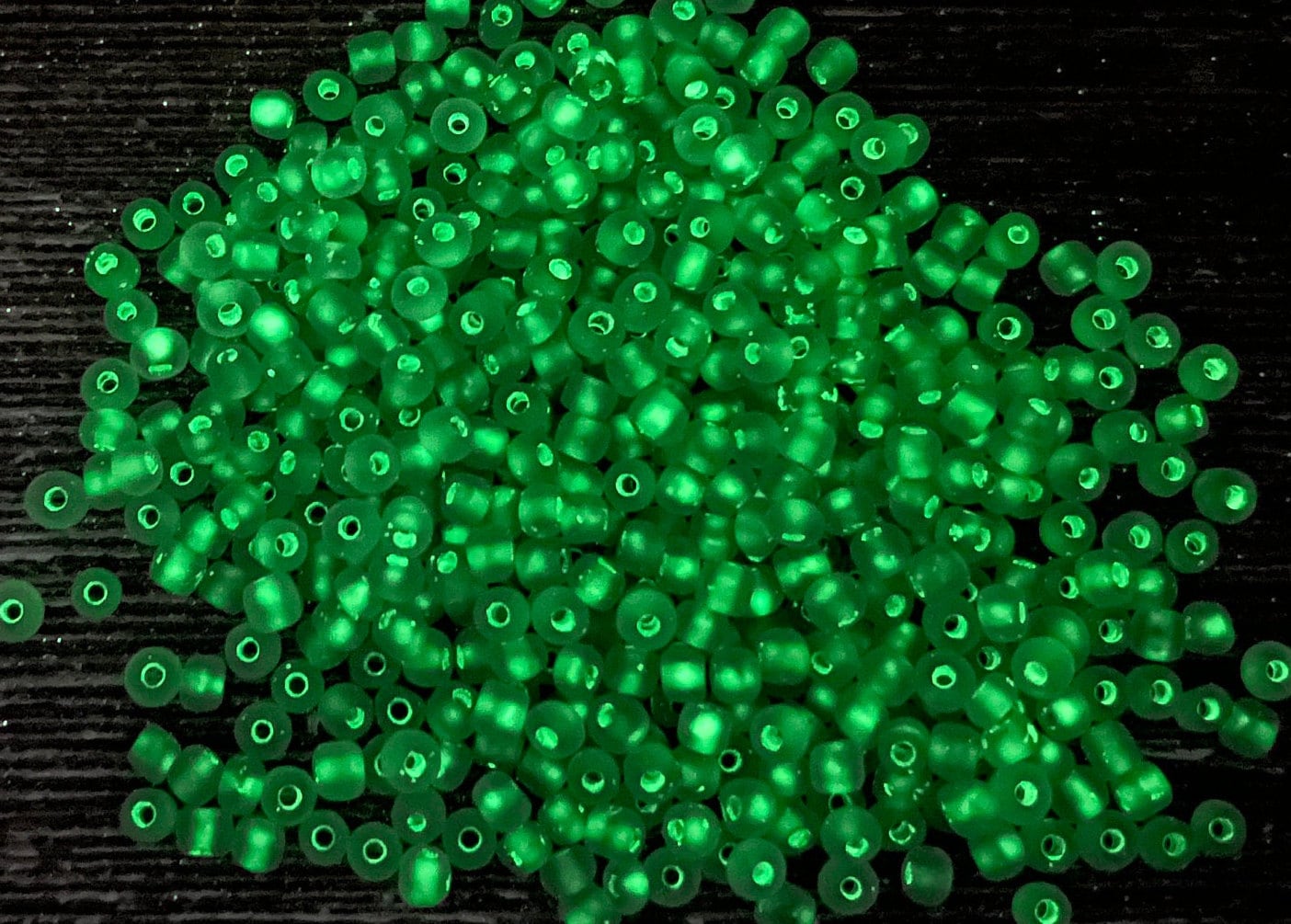 GLOW Matte Glass Beads, 4mm 6/0 Glass Beads, Glow in Dark Frosted Gray Seed Beads, Rocailles Beads, Beading Supplies #2308
