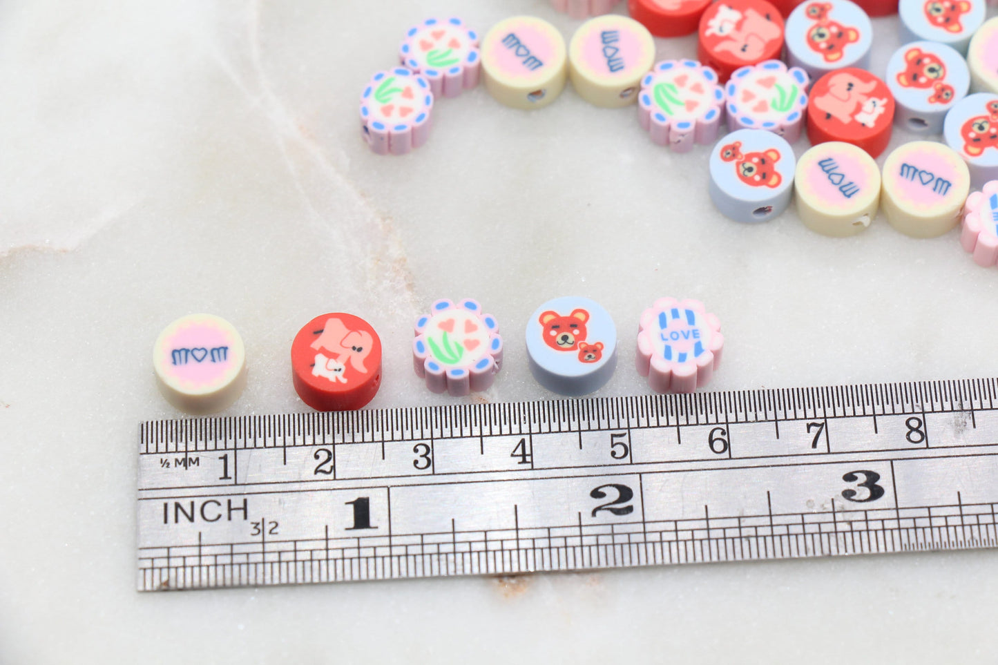 Mother's Day Themed Clay Cane Beads, Mom and Baby Assorted Beads, Beads for Bracelet, Jewelry Beads #279