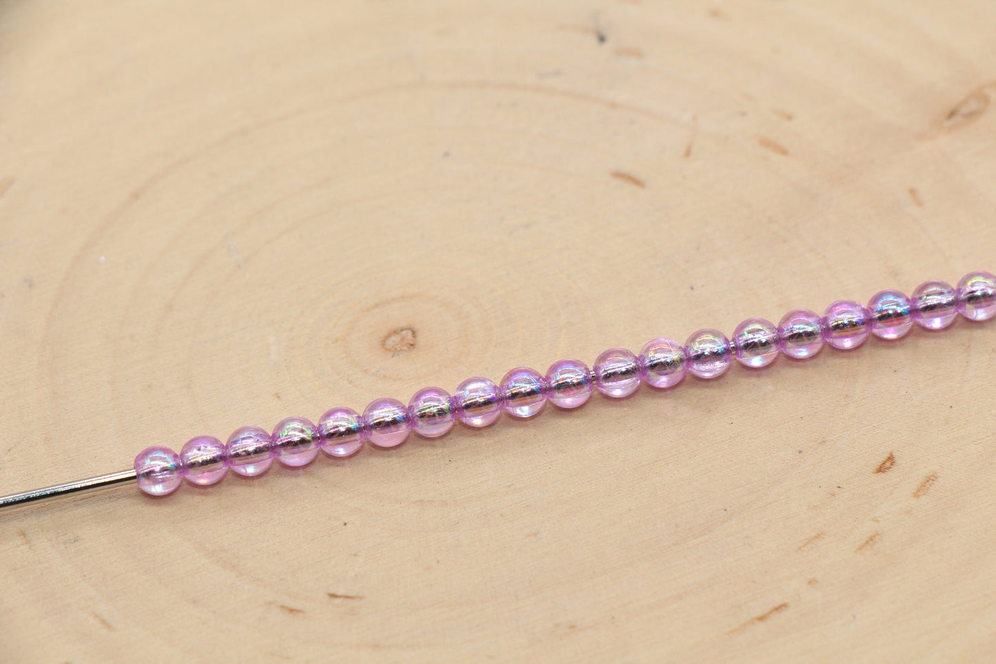 4mm Lavender AB Round Beads, Iridescent Acrylic Gumball Beads, Transparent Round Spacer Beads, Bubblegum Beads, Plastic Round Bead #1272