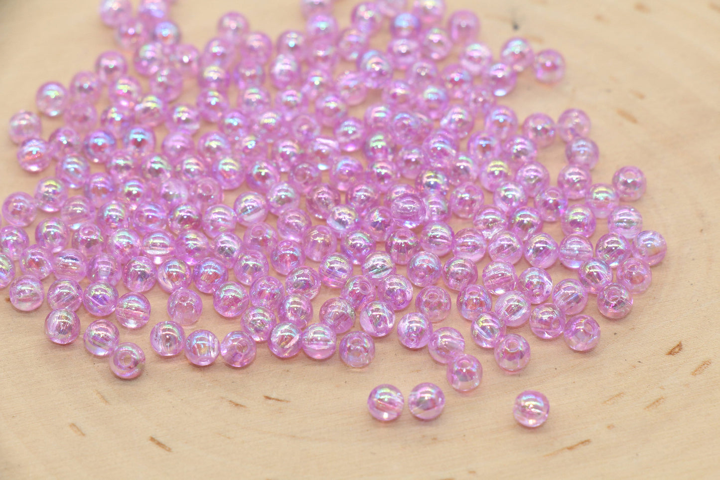 4mm Lavender AB Round Beads, Iridescent Acrylic Gumball Beads, Transparent Round Spacer Beads, Bubblegum Beads, Plastic Round Bead #1272