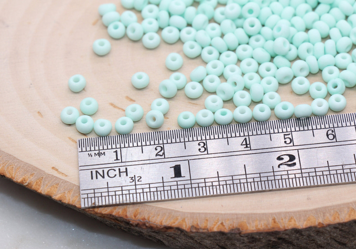 Matte Glass Seed Beads, 4mm 6/0 Glass Round Seed Beads, Ice Blue Seed Beads, Frosted Blue Rocailles Beads, Beading Supplies #743