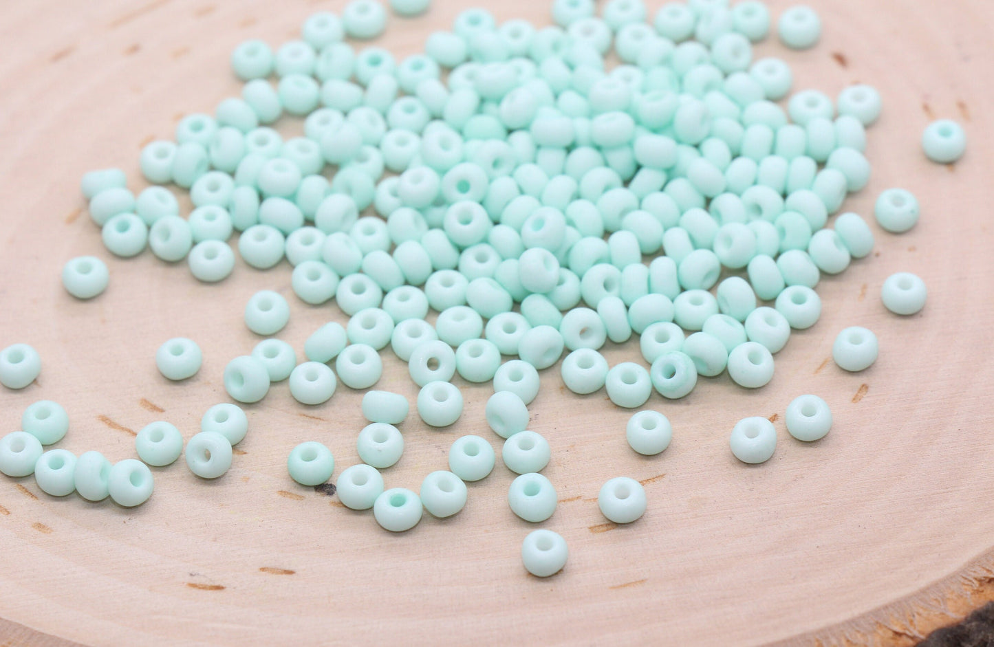 Matte Glass Seed Beads, 4mm 6/0 Glass Round Seed Beads, Ice Blue Seed Beads, Frosted Blue Rocailles Beads, Beading Supplies #743