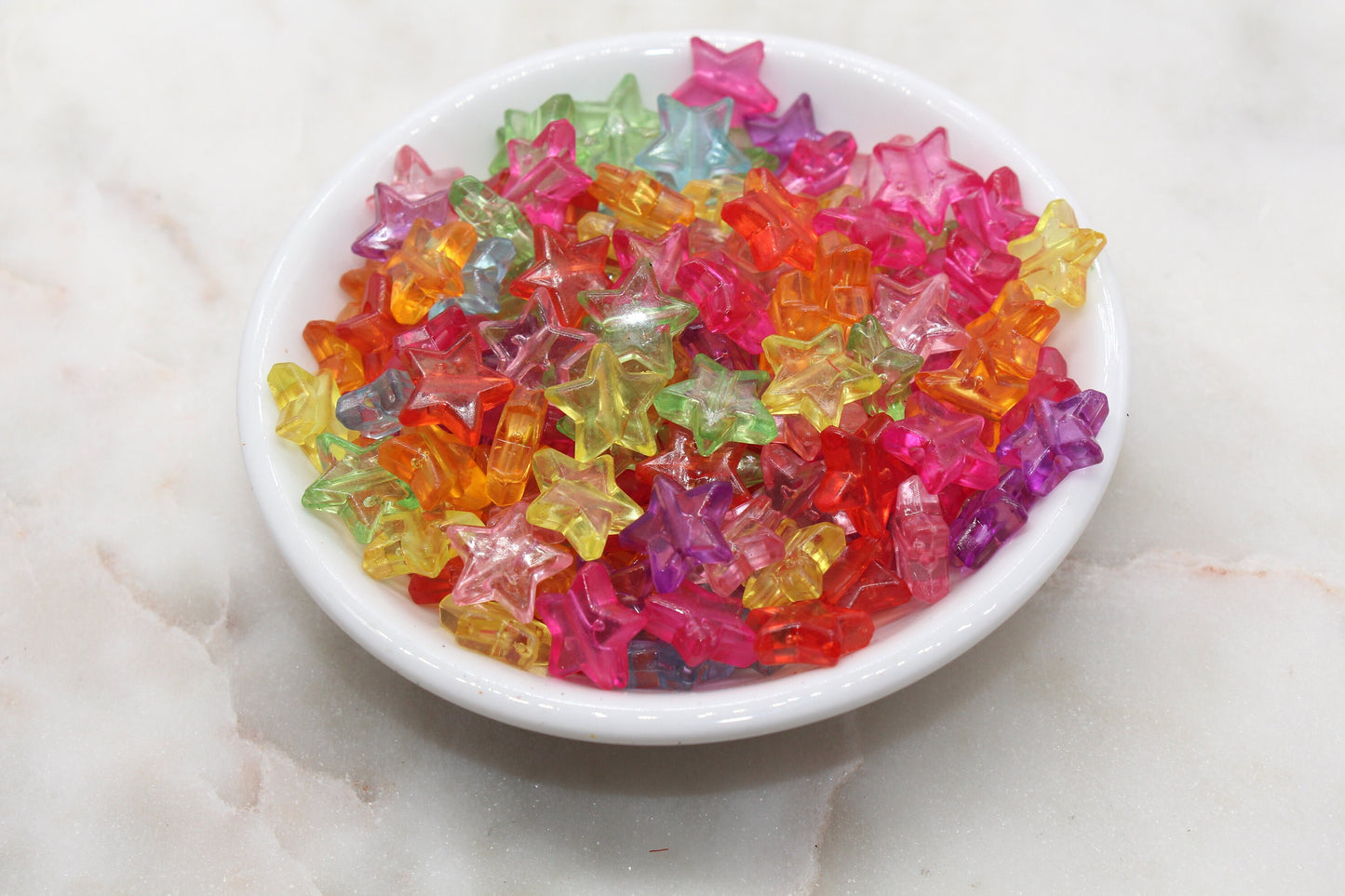 Translucent Multicolored Star Beads, Rainbow Acrylic Star Beads, Plastic Colorful Star Beads, Star Shaped Beads, #2721