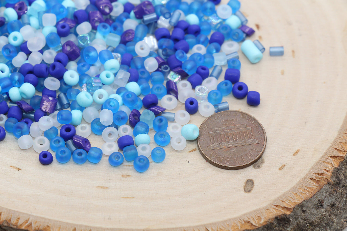 Mix Matte Blue Glass Seed Beads, 4mm 6/0 Glass Seed Beads, Mix Frosted Seed Beads, Rocailles Beads, Beading Supplies, Bracelet Beads #2934