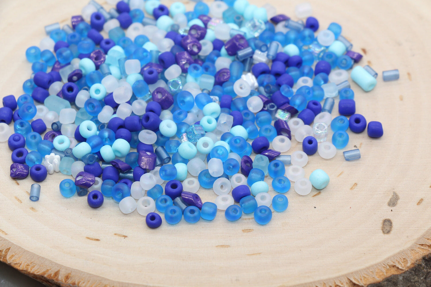 Mix Matte Blue Glass Seed Beads, 4mm 6/0 Glass Seed Beads, Mix Frosted Seed Beads, Rocailles Beads, Beading Supplies, Bracelet Beads #2934