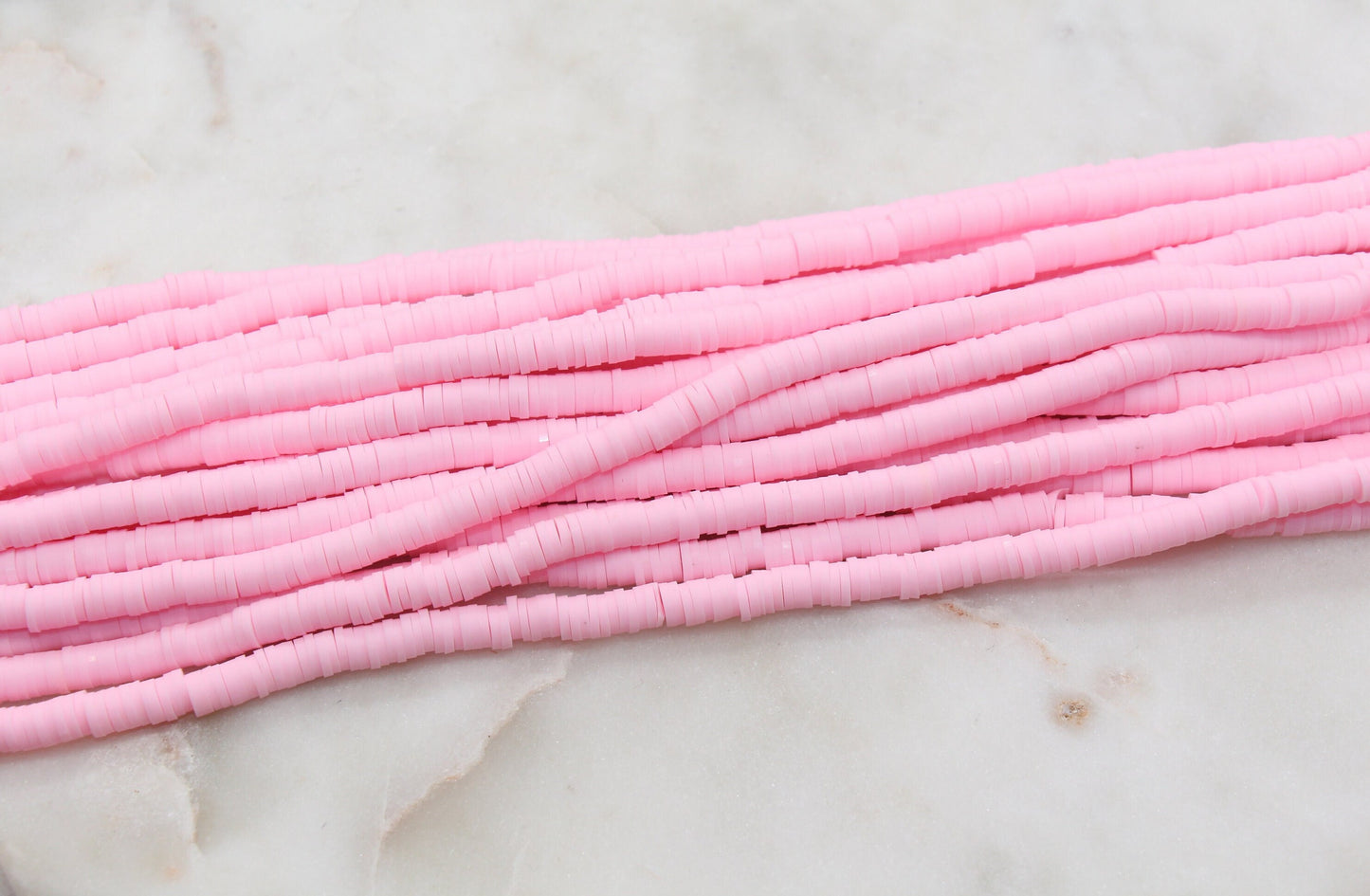 5mm Pink Heishi Beads, Vinyl Beads, Polymer Clay Disc Beads, African Disc Beads, Jewelry Making Beads, Full Strand #594