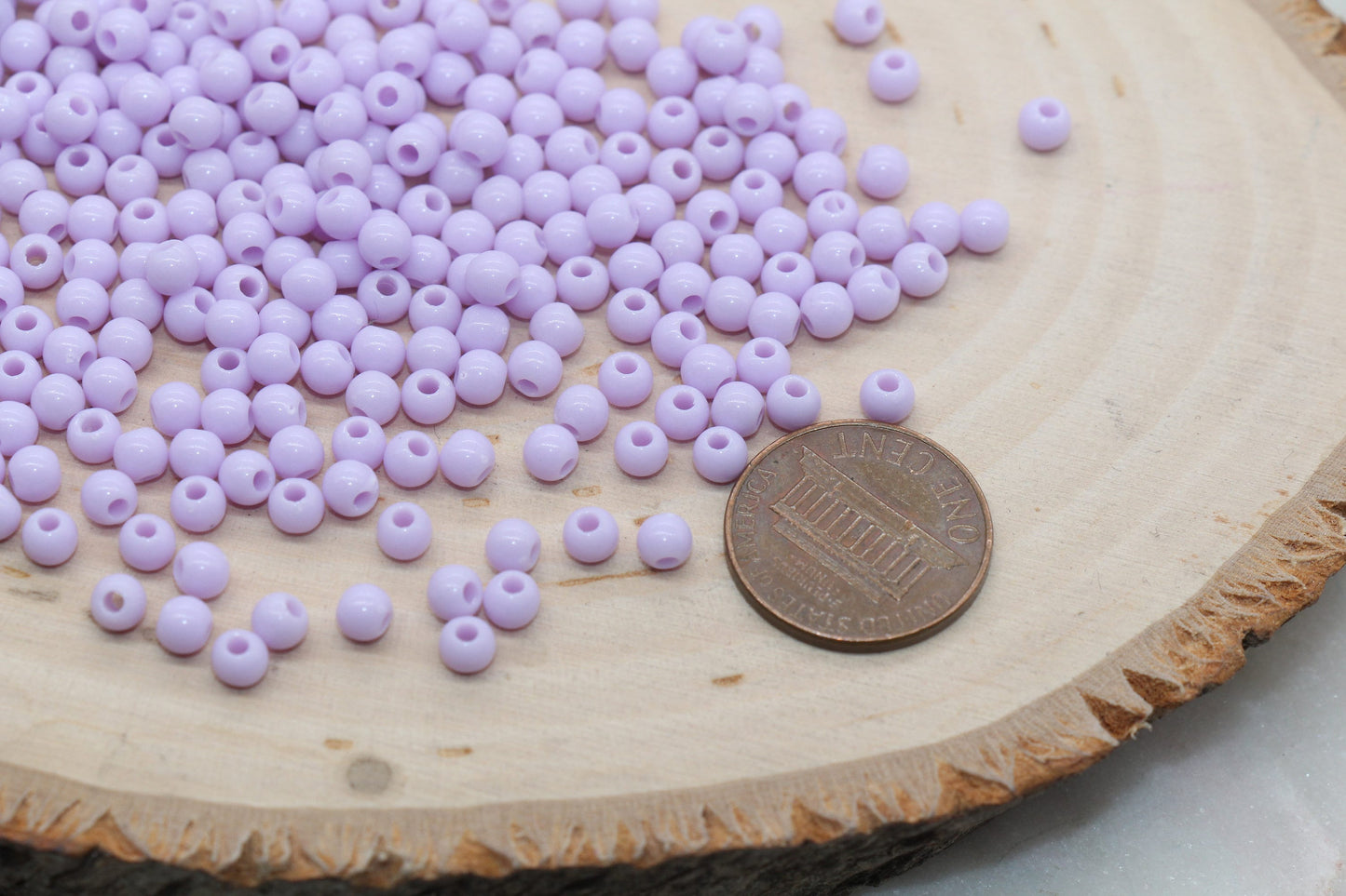4mm Lilac Round Beads, Purple Acrylic Gumball Beads, Round Spacer Beads, Bubblegum Beads, Plastic Round Smooth Bead, Bracelet Beads #138