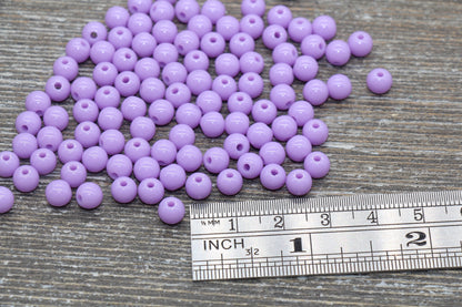 6mm Light Purple Gumball Beads, Round Acrylic Purple Loose Beads, Bubblegum Beads, Chunky Beads, Bubble Gum Beads, Smooth Round Beads #1393