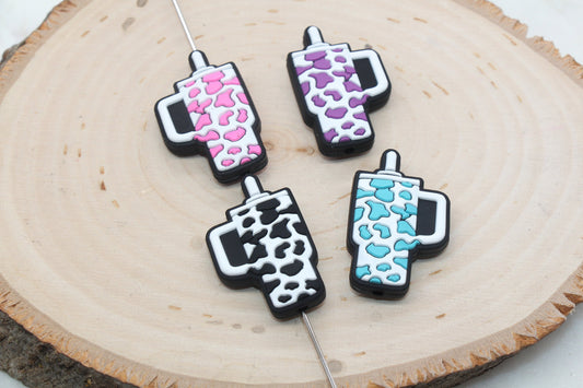 Cow Tumbler Silicone Focal Beads, Silicone Loose Beads, Bead for Pens, Beadable Pens #427
