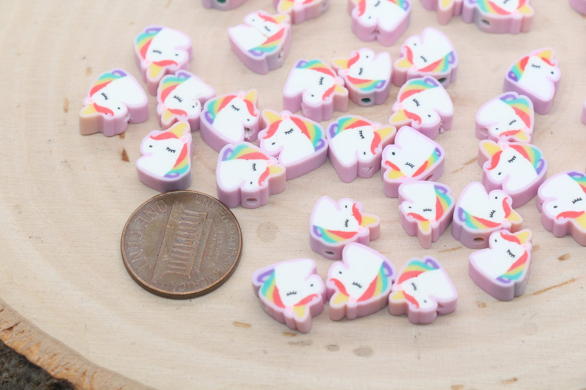 Unicorn Polymer Clay Beads, Unicorn Cane Beads, Unicorn Clay Beads, Jewelry Beads, Beads for Bracelet #428
