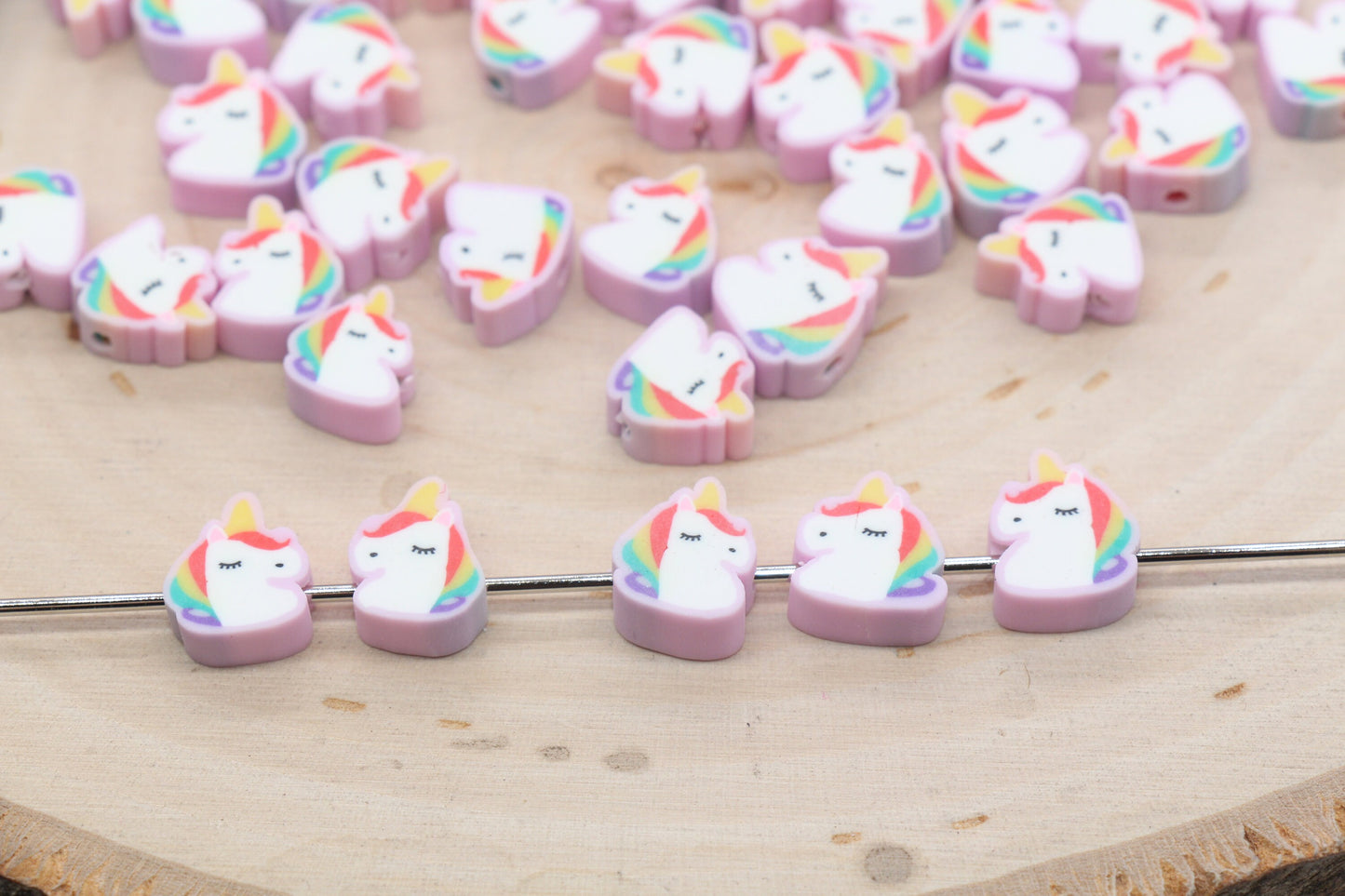 Unicorn Polymer Clay Beads, Unicorn Cane Beads, Unicorn Clay Beads, Jewelry Beads, Beads for Bracelet #428