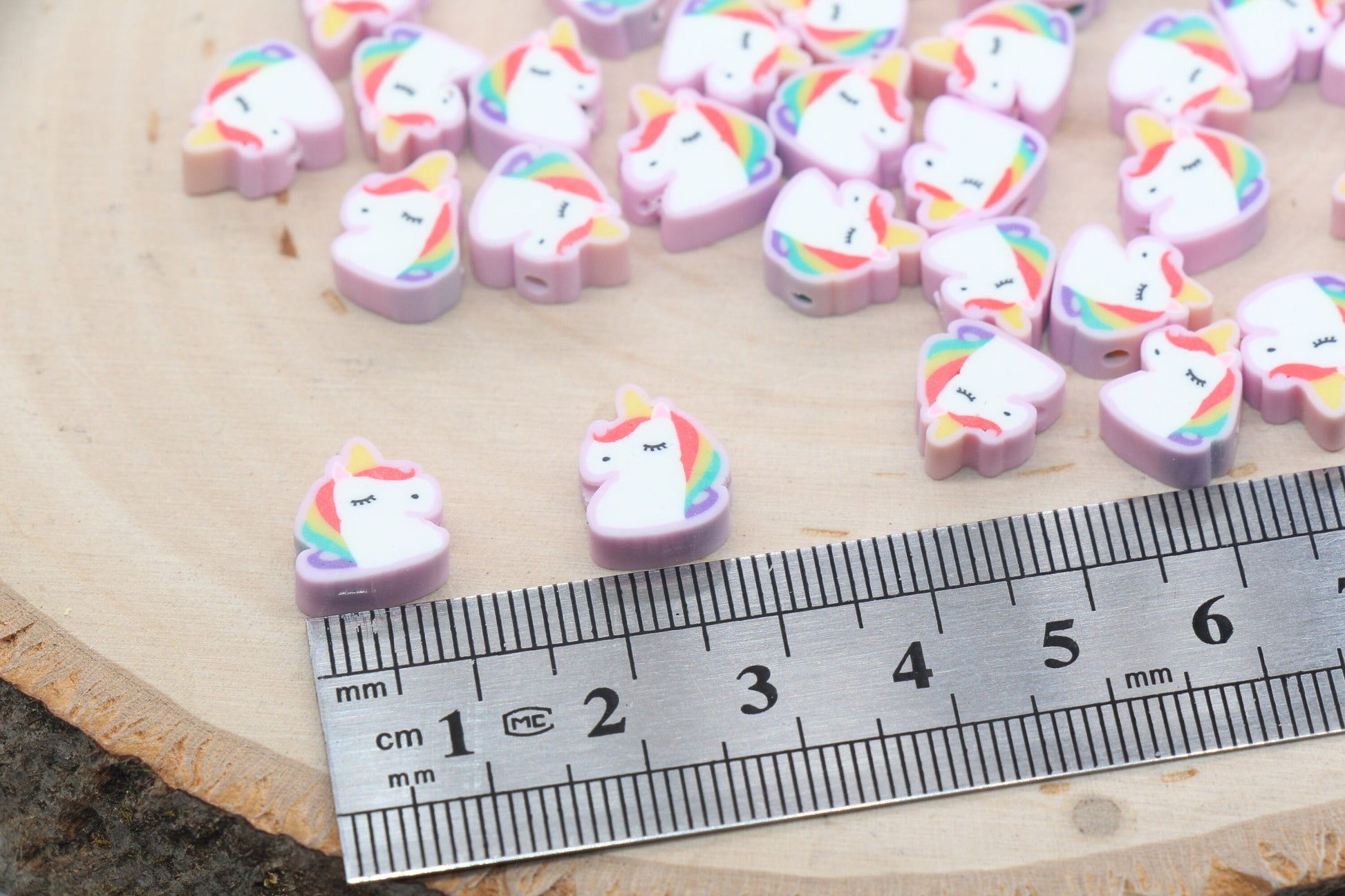 Unicorn Polymer Clay Beads, Unicorn Cane Beads, Unicorn Clay Beads, Jewelry Beads, Beads for Bracelet #428
