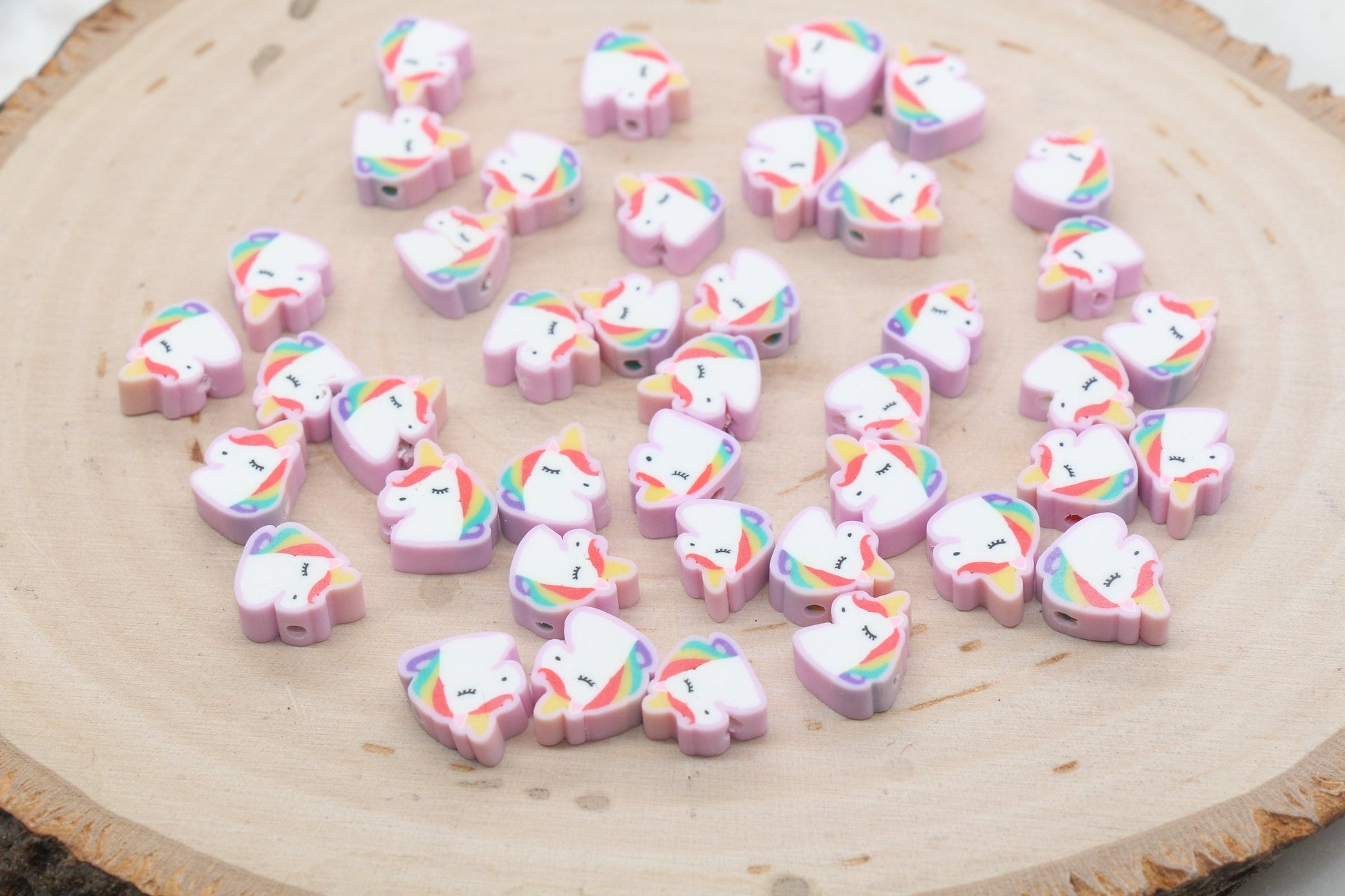 Unicorn Polymer Clay Beads, Unicorn Cane Beads, Unicorn Clay Beads, Jewelry Beads, Beads for Bracelet #428