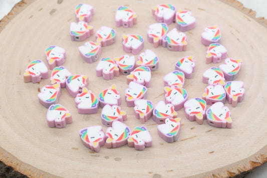 Unicorn Polymer Clay Beads, Unicorn Cane Beads, Unicorn Clay Beads, Jewelry Beads, Beads for Bracelet #428