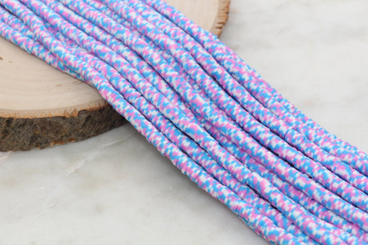 6mm Multicolored Speckled Heishi Beads, Mix Polymer Clay Disc Beads, African Disc Beads, Bracelet Beads, Full Strand #634