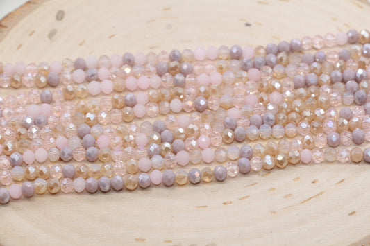 4mm Faceted Glass Beads, Mix Glass Seed Beads, Jewelry Making Beds, Bracelet Beads, Full Strand