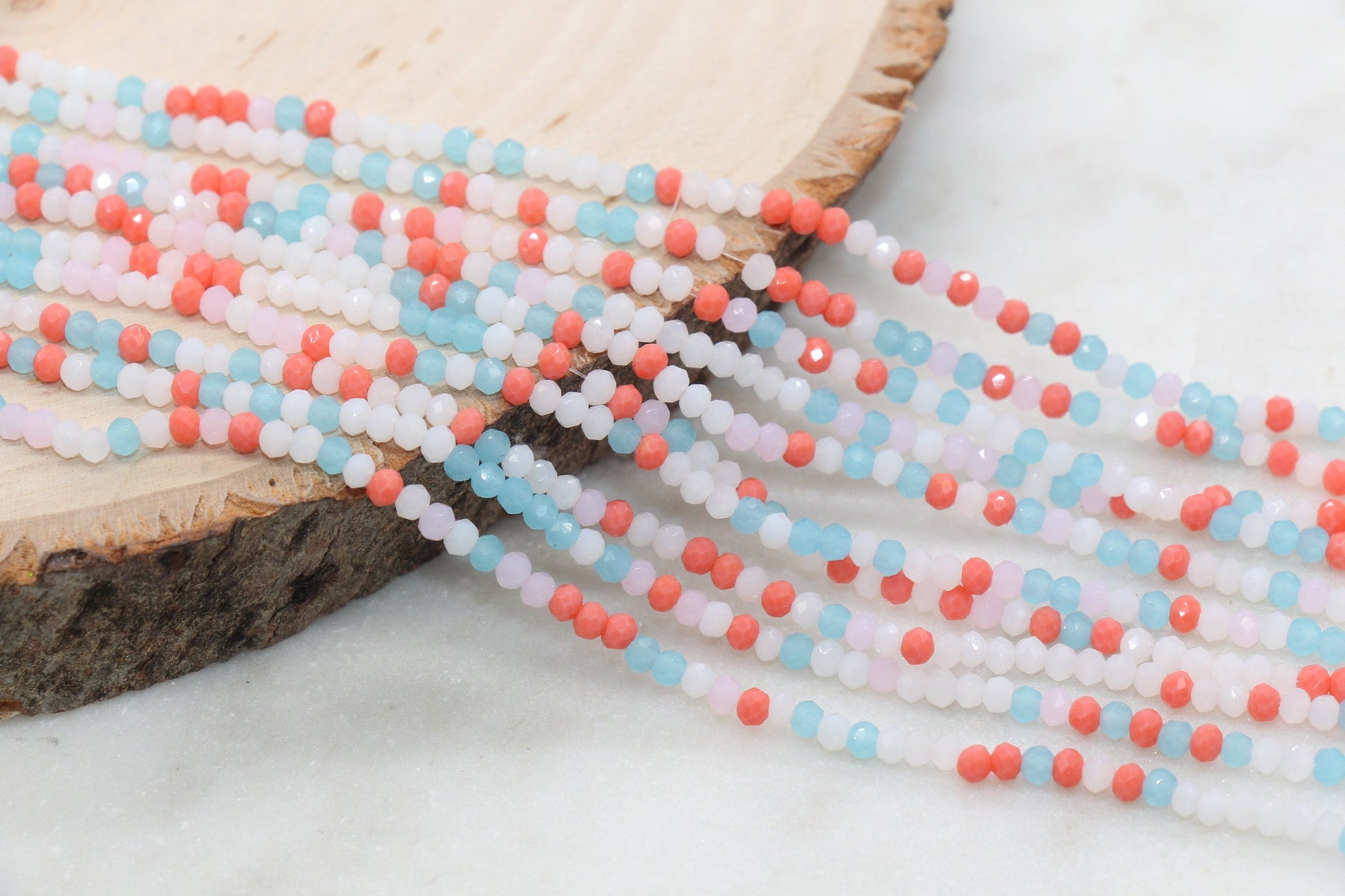 3mm Faceted Glass Beads, Mix Glass Seed Beads, Jewelry Making Beds, Bracelet Beads, Full Strand