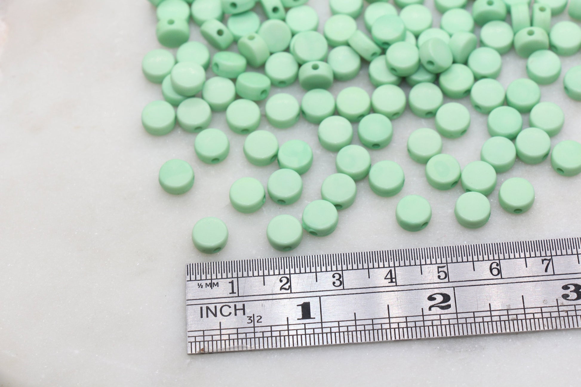 Mint Round Beads, Acrylic Round Beads, Acrylic Spacer Beads, Mint Round Beads, Acrylic Blank Round Beads, Size 7mm #3172