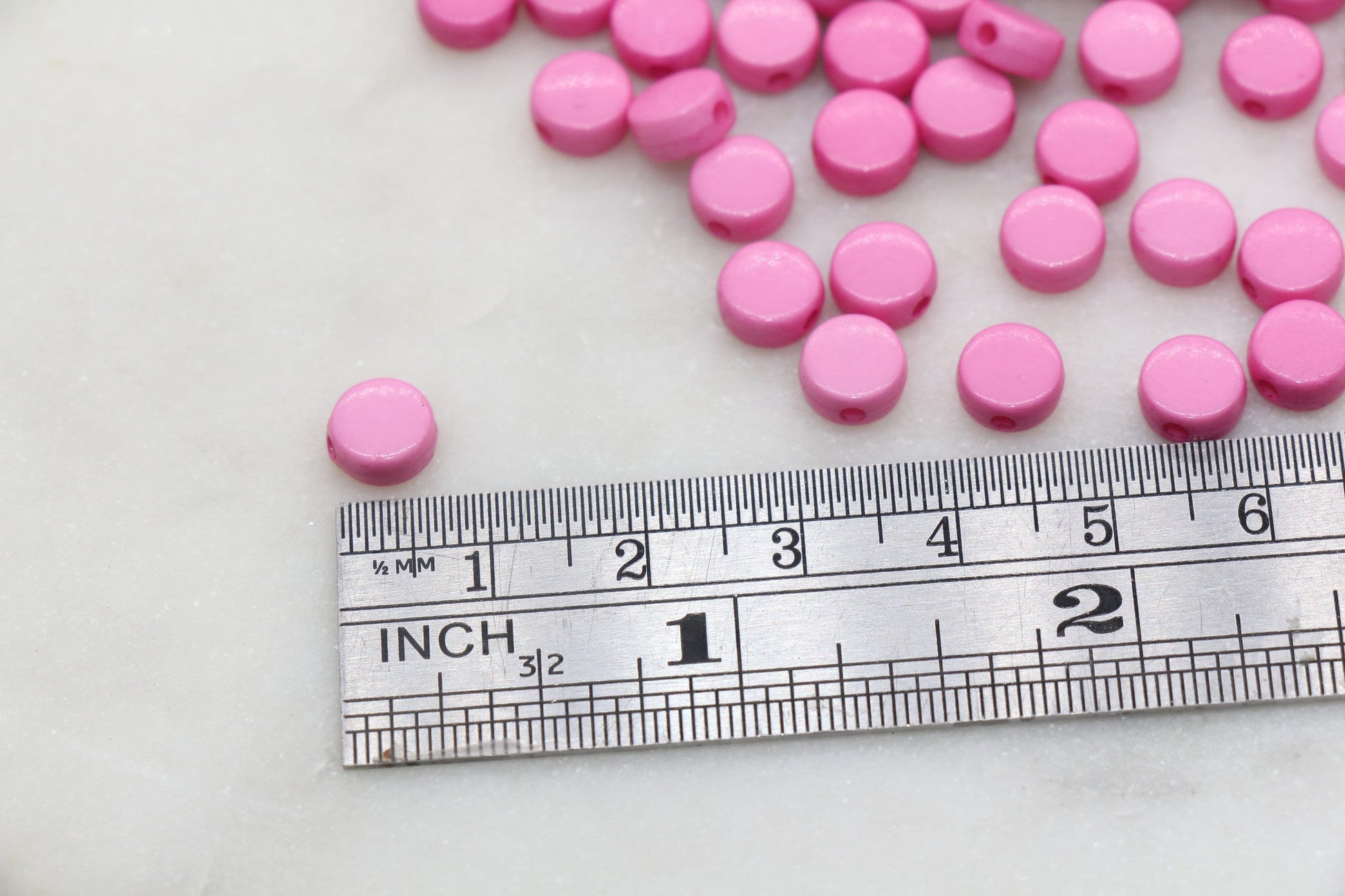 Pink Round Beads, Acrylic Round Beads, Acrylic Spacer Beads, Pink Round Beads, Acrylic Blank Round Beads, Size 7mm #3173