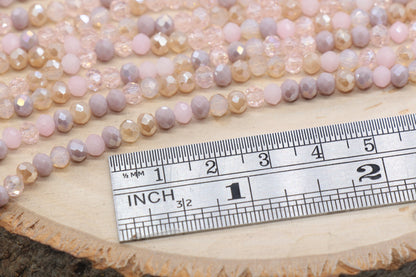 4mm Faceted Glass Beads, Mix Glass Seed Beads, Jewelry Making Beds, Bracelet Beads, Full Strand