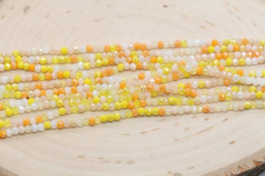 3mm Faceted Glass Beads, Mix Glass Seed Beads, Jewelry Making Beds, Bracelet Beads, Full Strand