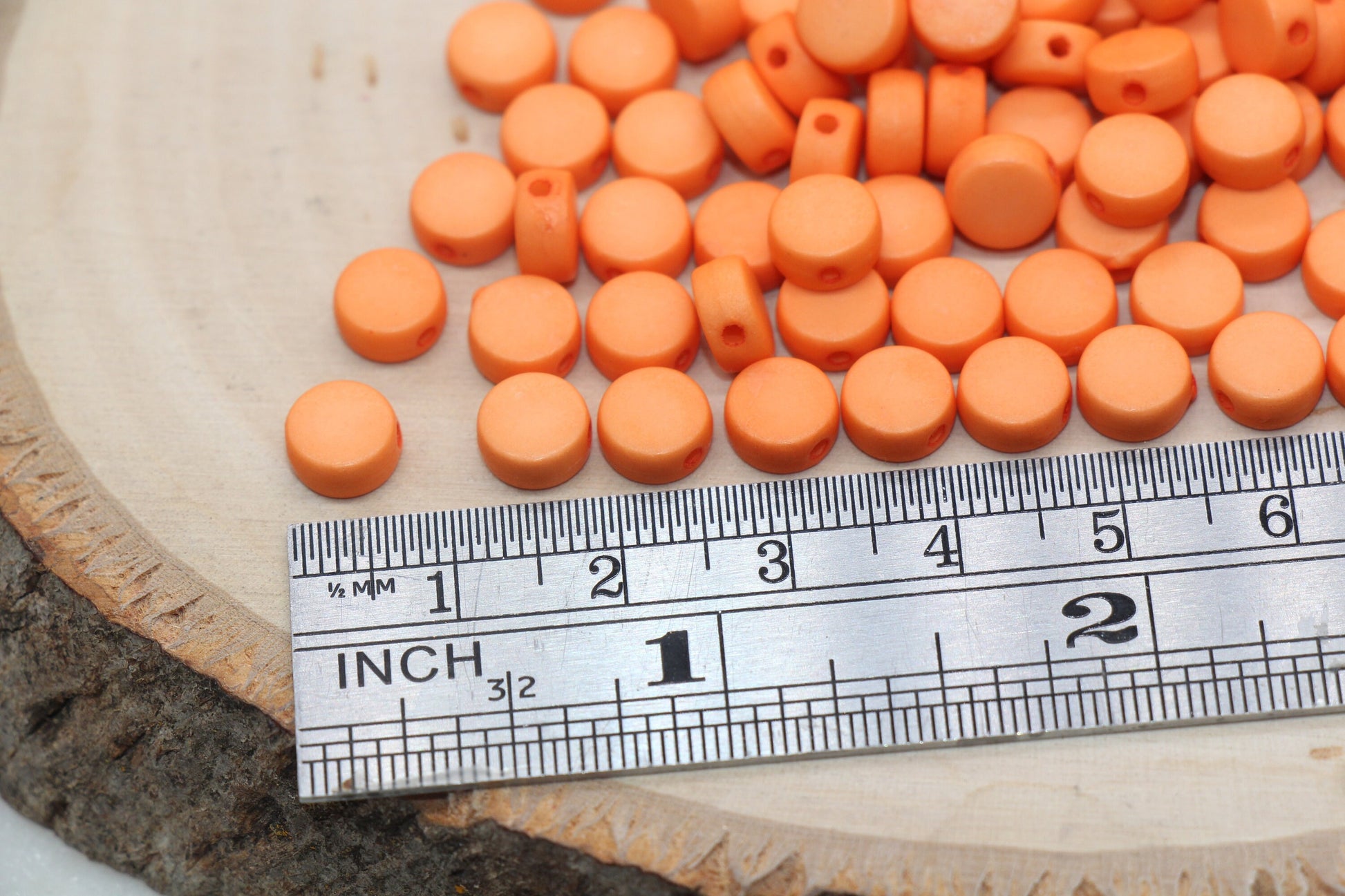 Orange Round Beads, Acrylic Round Beads, Acrylic Spacer Beads, Orange Round Beads, Acrylic Blank Round Beads, Size 7mm #3171