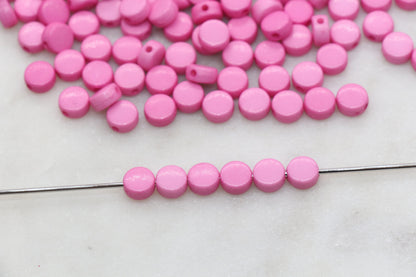 Pink Round Beads, Acrylic Round Beads, Acrylic Spacer Beads, Pink Round Beads, Acrylic Blank Round Beads, Size 7mm #3173